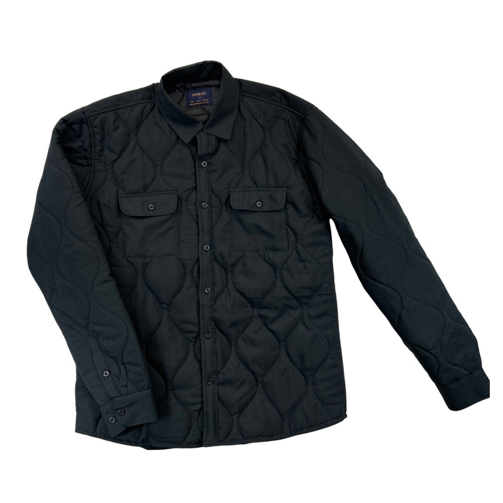 Nomad Quilted Shirt Jacket Mens L Black Onion Quilt Button Up Shacket
